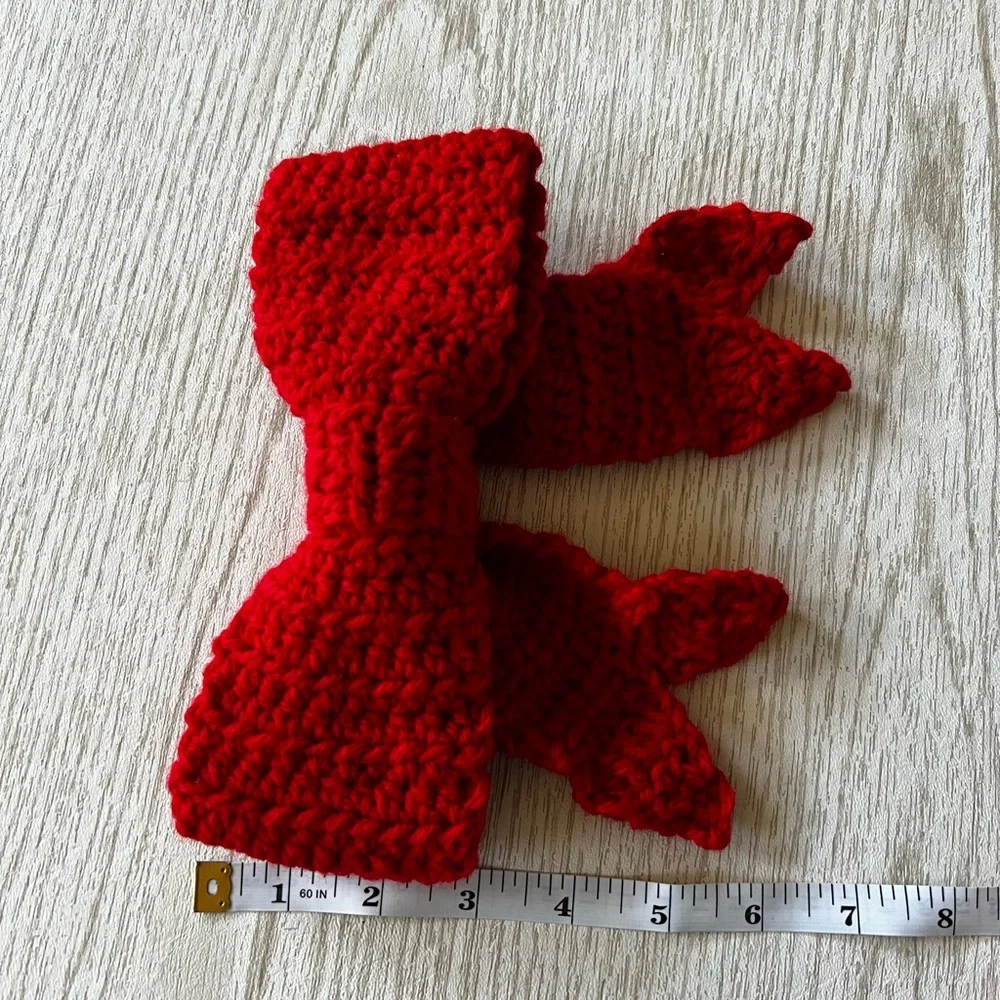 Hand Crocheted Big Red Christmas Bow! - Picture 7 of 14